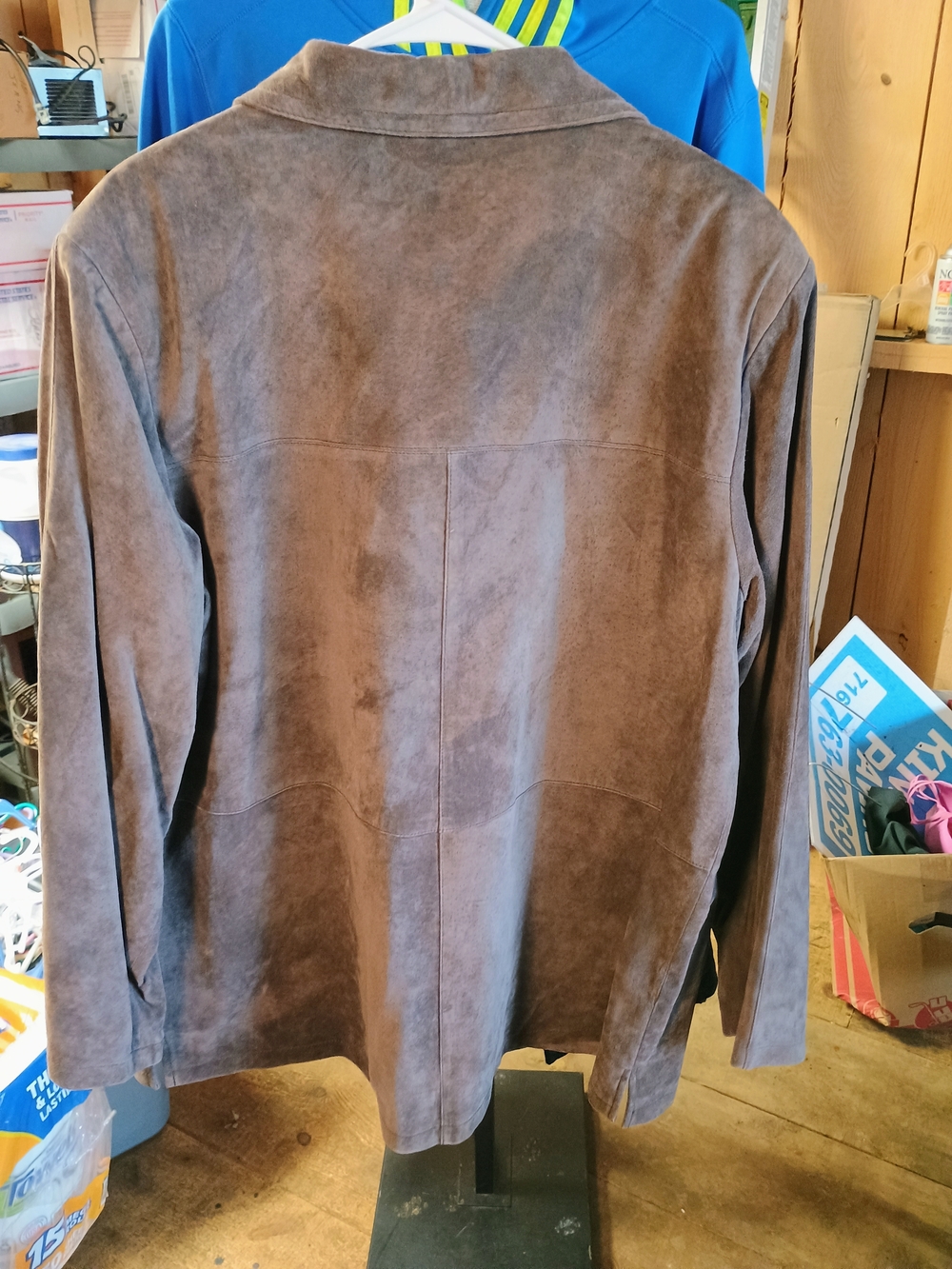 Jessica Holbrook Women's Brown Suede Trench Coat Bin 8 - Picture 2 of 3